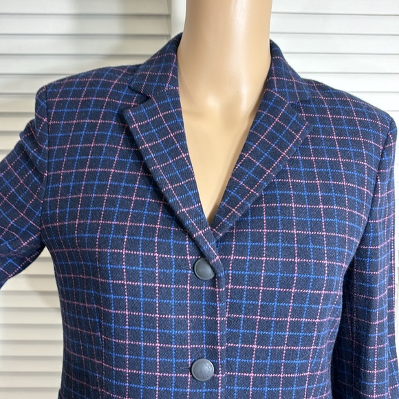 rag & bone Nancie Wool Blazer in Navy Check Size 4 - Picture 6 of 16